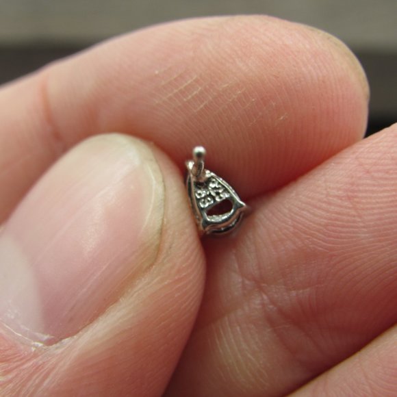 Sterling Tear Drop Blue Cubic Zirconia Earrings - Picture 4 of 6